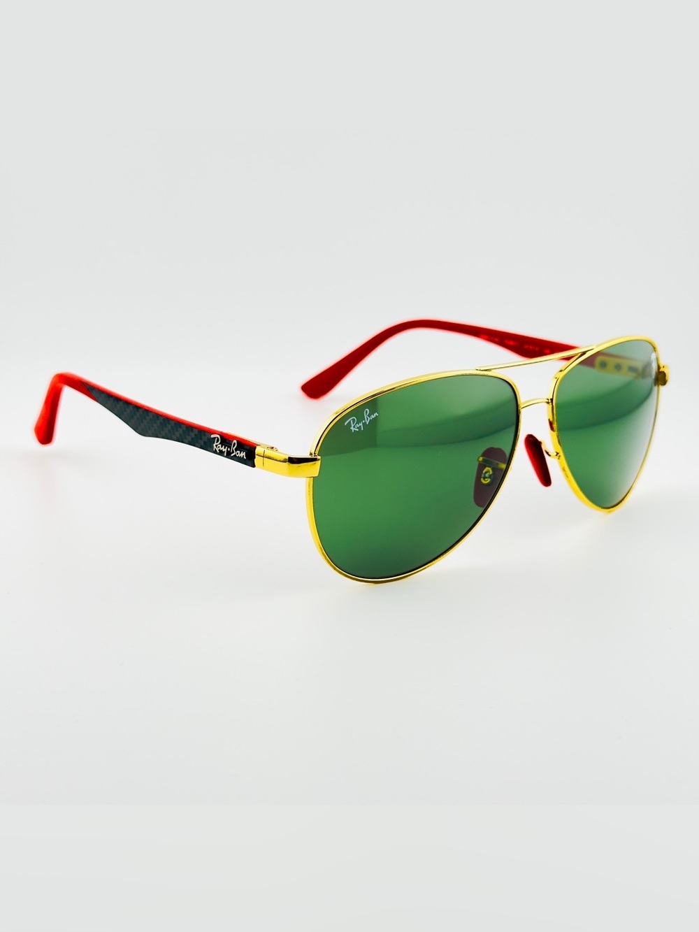 Ray-Ban Scuderia Ferrari Sunglasses RB8313M Gold Frame Brown Gradient Lenses - Picture 7 of 15